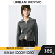 UR2025秋季新款女裝格雷系簡(jiǎn)約翻領(lǐng)雙拉鏈針織開(kāi)衫UYU950026 中灰 M