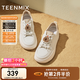 天美意小白鞋女鞋子商場(chǎng)同款運動(dòng)系帶女休閑板鞋2025新款BJ562AM5 米杏 38