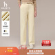 哈吉斯（HAZZYS）女裝 秋季女士文藝風(fēng)簡(jiǎn)約純色直筒休閑褲女 乳白色I(xiàn)V 36 (155/68A 36)
