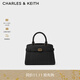 CHARLES&KEITH金屬扣帶手提單肩媽媽包凱莉包包女包生日禮物CK2-50160102 Black黑色 M