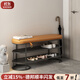 積累小家 北歐換鞋凳家用門(mén)口玄關(guān)凳入戶(hù)進(jìn)門(mén)凳子創(chuàng  )意鞋柜坐凳可坐一體 【棕面黑框】 90cm*30cm*48cm