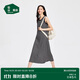松山棉店二合一薄荷條紋女士帶杯背心裙無(wú)袖長(cháng)款顯瘦睡裙休閑寬松黑白條XL