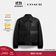 蔻馳（COACH）新款男士牛皮革FLIGHT 商務(wù)夾克皮衣短款通勤外套黑色 黑色 L