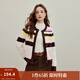 茵曼2025秋冬女裝新款多巴胺撞色條紋毛衣顯瘦圓領(lǐng)針織開(kāi)衫外套  彩條 M