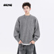 OEMG  氛圍感麻花毛衣男士秋冬季潮牌針織衫套頭上衣保暖內搭軟糯外套 深灰 XL [建議110-130斤]
