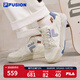 FILA FUSION斐樂潮牌女鞋BANK DX鞋時尚休閑滑板鞋 奶白/永恒藍-GI 36.5