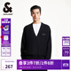 杰克·瓊斯（JACK&JONES）百搭潮舒適胸前貼布羅紋袖口及底擺寬松毛衣針織衫男裝225113004 E40黑色 常規 M