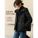 沫晗依美假兩件前短后長(cháng)設計保暖棉衣25冬季新款百搭休閑連帽棉服