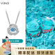 Vana18K跳動(dòng)的心白金黃金項鏈女鉑金吊墜生日禮物送女朋友老婆 18K金跳動(dòng)的心（真花禮盒）