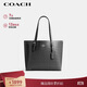 蔻馳（COACH）女士MOLLIE大號單肩托特黑色鱷魚(yú)紋壓花皮革黑色CW018