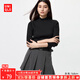 優(yōu)衣庫【加購】女裝羅紋高領(lǐng)T恤/長袖小高領(lǐng)內(nèi)搭479588 09 黑色 XL /165/92A