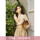 謎秀肌理感泡泡袖T恤女2025年夏季款設計感圓領(lǐng)體恤上衣 綠色 S