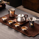 Bylure品牌純鈦功夫茶具套裝平肩防燙泡茶壺家用輕奢高檔泡茶器禮盒裝 純鈦平肩泡茶壺（編繩款）禮盒裝