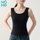 NOMe德絨打底背心女秋冬內搭加絨無(wú)袖吊帶配西裝保暖上衣 黑色 M
