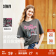 森馬（Semir）短袖t恤女中長(cháng)款寬松顯瘦萌寵印花上衣2025夏裝新款透氣套頭衫 褐灰20867-系蝴蝶結的小狗 M