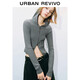 UR2025冬季新款女裝潮流鏤空連帽抽繩修身針織開(kāi)衫UYV950041