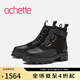 achette雅氏5R14 中性休閑馬丁靴彩色相拼女魔術(shù)貼短靴 14-黑色 38