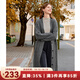 百圖betu女裝秋季新款毛針織衫慵懶風(fēng)寬松V領(lǐng)紐繩中長(cháng)開(kāi)衫2309T18 深灰 S