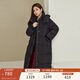 纖莉秀【90%鴨絨】大碼女裝加厚保暖中長連帽羽絨服胖mm冬裝新款2916 黑色 6XL
