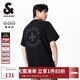杰克·瓊斯（JACK&JONES） 新款重磅棉寬松復古哥特字母發(fā)泡印情侶短袖T恤男裝225101028