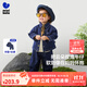 迷你巴拉巴拉軟牛仔長(cháng)袖套裝男童寶寶恐龍兩件套2025秋新款 牛仔深藍88301 100
