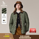 哈吉斯（HAZZYS）女裝 秋季款女士【PHIZ系列】燈芯絨領(lǐng)寬松落肩絎縫棉服女 卡其色KK M (160/84A 38)