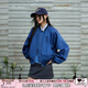 UNIFREE棒球服外套美式復古寬松休閑學(xué)院風(fēng)百搭短款飛行夾克 藍色  L 