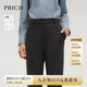 PRICH設(shè)計感金屬logo休閑褲冬季新款時尚人字呢小腳褲女 19黑色 M 160