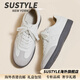SUSTYLE國際高端品牌女裝2025冬季新款經(jīng)典復古德訓鞋女真皮百搭運動(dòng)休閑 白色[精美禮盒裝] 34 [標準碼]