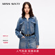 MISS SIXTY2025春季新款牛仔連衣裙女單排扣長袖假兩件設(shè)計萊賽爾 中藍 L