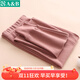 AB女士秋冬純色純棉磨毛保暖打底秋褲單件貼身女款柔軟長(cháng)褲棉毛褲 奶茶玫瑰 1條 XL 推薦115-130斤【5°-15°】
