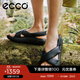 愛(ài)步（ECCO）涼鞋女 夏季軟底泡芙鞋交叉帶厚底拖鞋外穿 科摩206653 黑色20665301001 37