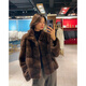 WONST水紹毛皮草羽絨服女2025財閥千金丹麥天鵝絨整貂水貂外套女連 咖色紫金短二鵝絨整貂 L