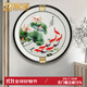 禮御友嘉荷花九魚(yú)圖蘇繡掛畫(huà)高檔蘇州刺繡成品裝飾畫(huà)圓形100厘米玄關(guān)壁畫(huà) 清風(fēng)雅玉(直徑100cm)