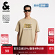 杰克·瓊斯（JACK&JONES）男裝25年涼感重磅短袖T恤男士夏季潮流寬松休閑圓領(lǐng)BSQ聯(lián)名半袖t E13黃卡其 L