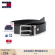 TOMMY JEANS【質感牛皮】男裝光面簡約針扣式經典商務休閑皮帶腰帶 黑色BDS 100cm