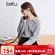 百圖betu女裝冬季新款毛衣翻領(lǐng)提花寬松休閑舒適毛衣女2410T39 灰色 L