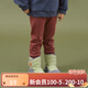 papa爬爬冬新款兒童加絨打底褲女童彈力褲男寶寶運(yùn)動(dòng)褲拉絨 灰紫色 100cm