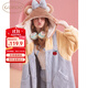 果殼（Gukoo）睡衣女冬季新款多款可愛(ài)女家居服保暖連帽卡通睡袍 淡水藍 M