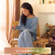 朵朵·可可 彈力針織 經(jīng)典款型 秋冬季磨毛暖感睡衣套裝 灰藍 M (160)