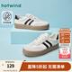 熱風(fēng)（Hotwind）德訓鞋男鞋2025年春季新款男士時(shí)尚復古休閑平底鞋拼色百搭板鞋男 88米黑（預售9.17發(fā)貨） 40 250mm