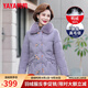 鴨鴨中年媽媽羽絨服女冬裝短款加厚保暖毛領(lǐng)中老年人保暖奶奶棉襖外套 紫色 L