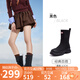 駱駝（CAMEL）彩虹雨靴女晴雨兩穿輕盈戶(hù)外休閑短靴 L25W577027 黑色 36