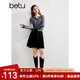 百圖betu女裝秋季新款毛針織衫圓領(lǐng)通勤舒適針織開(kāi)衫女2408T18 深灰 M