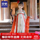 羅蒙兒童漢服中秋季女童唐裝中國風(fēng)女孩古裝畢業(yè)演出服 敦煌綠 120
