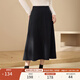 纖莉秀【松緊腰A字半身裙】大碼女裝遮胯顯瘦裙子胖mm2025冬新款3941 黑灰色 XL
