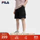 FILA 斐樂(lè )官方男士梭織五分褲2025夏季新款時(shí)尚休閑寬松工裝短褲 正黑色-BK M 170/80A/M