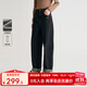 飛鳥(niǎo)和新酒小燈塔復古高腰牛仔褲女2024冬季新款小個(gè)子時(shí)尚錐形褲蘿卜褲 黑色HCB01 L