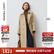 朗姿Basic衣櫥經(jīng)典雙排扣風(fēng)衣外套法式高智中長款大衣氣質(zhì) 深米色3 S