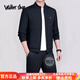 Walker Shop高端品牌秋冬新款戶(hù)外運動(dòng)套裝男士【彈力絲滑面料】休閑套裝男 深藍色B款【春秋款兩件裝套裝】 XL 135-150斤